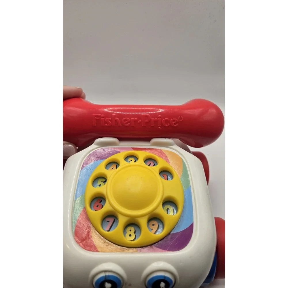 Fisher Price Chatter Telephone Pull Toy Vintage 2000 Mattel Working Dial Baby
